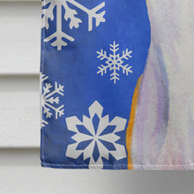 Load image into Gallery viewer, Whippet Winter Snowflakes Holiday Flag Canvas House Size