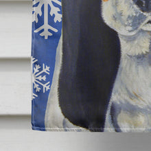 Load image into Gallery viewer, Basset Hound Winter Snowflakes Holiday Flag Canvas House Size