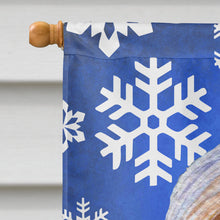 Load image into Gallery viewer, Bearded Collie Winter Snowflakes Holiday Flag Canvas House Size