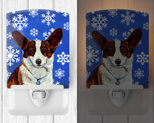 Load image into Gallery viewer, Corgi Winter Snowflakes Holiday Ceramic Night Light LH9288CNL