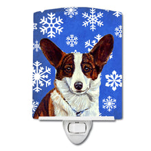 Load image into Gallery viewer, Corgi Winter Snowflakes Holiday Ceramic Night Light LH9288CNL