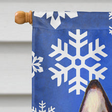Load image into Gallery viewer, French Bulldog Winter Snowflakes Holiday Flag Canvas House Size