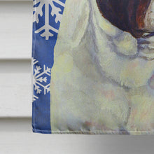 Load image into Gallery viewer, French Bulldog Winter Snowflakes Holiday Flag Canvas House Size