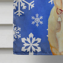 Load image into Gallery viewer, Labrador Winter Snowflakes Holiday Flag Canvas House Size