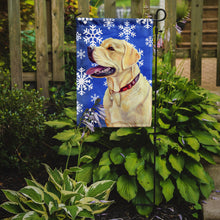 Load image into Gallery viewer, Labrador Winter Snowflakes Holiday Garden Flag – Decorative Outdoor Yard Flag