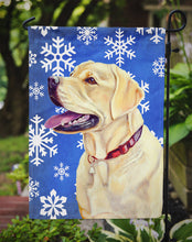 Load image into Gallery viewer, Labrador Winter Snowflakes Holiday Garden Flag – Decorative Outdoor Yard Flag