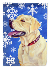 Load image into Gallery viewer, Labrador Winter Snowflakes Holiday Garden Flag – Decorative Outdoor Yard Flag