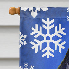 Load image into Gallery viewer, Schipperke Winter Snowflakes Holiday Flag Canvas House Size