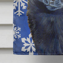 Load image into Gallery viewer, Schipperke Winter Snowflakes Holiday Flag Canvas House Size