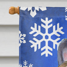 Load image into Gallery viewer, French Bulldog Winter Snowflakes Holiday Flag Canvas House Size