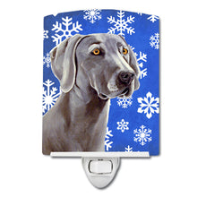 Load image into Gallery viewer, Weimaraner Winter Snowflakes Holiday Ceramic Night Light LH9296CNL
