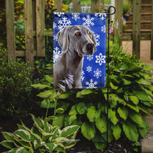 Load image into Gallery viewer, Weimaraner Winter Snowflakes Holiday Garden Flag – Decorative Outdoor Yard Flag