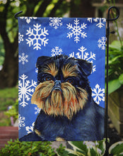 Load image into Gallery viewer, Brussels Griffon Winter Snowflakes Holiday Garden Flag – Decorative Outdoor Yard Flag