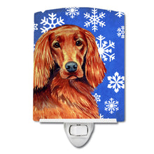 Load image into Gallery viewer, Irish Setter Winter Snowflakes Holiday Ceramic Night Light LH9299CNL