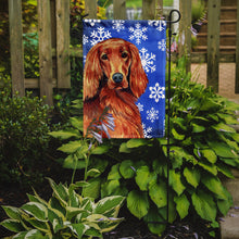 Load image into Gallery viewer, Irish Setter Winter Snowflakes Holiday Garden Flag – Decorative Outdoor Yard Flag