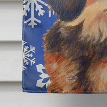 Load image into Gallery viewer, Dachshund Winter Snowflakes Holiday Flag Canvas House Size