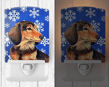 Load image into Gallery viewer, Dachshund Winter Snowflakes Holiday Ceramic Night Light LH9301CNL
