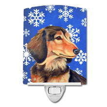 Load image into Gallery viewer, Dachshund Winter Snowflakes Holiday Ceramic Night Light LH9301CNL