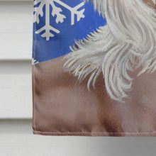 Load image into Gallery viewer, Chinese Crested Winter Snowflakes Holiday Flag Canvas House Size