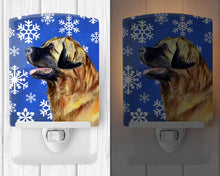 Load image into Gallery viewer, Leonberger Winter Snowflakes Holiday Ceramic Night Light LH9303CNL