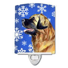 Load image into Gallery viewer, Leonberger Winter Snowflakes Holiday Ceramic Night Light LH9303CNL