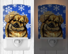 Load image into Gallery viewer, Tibetan Spaniel Winter Snowflakes Holiday Ceramic Night Light LH9304CNL
