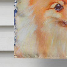 Load image into Gallery viewer, Pomeranian Winter Snowflakes Holiday Flag Canvas House Size