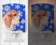 Load image into Gallery viewer, Petit Basset Griffon Vendeen Winter Snowflakes Holiday Ceramic Night Light LH9307CNL
