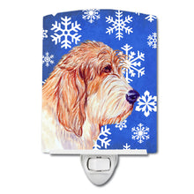 Load image into Gallery viewer, Petit Basset Griffon Vendeen Winter Snowflakes Holiday Ceramic Night Light LH9307CNL