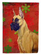 Load image into Gallery viewer, Great Dane Red and Green Snowflakes Holiday Christmas Garden Flag – Decorative Outdoor Yard Flag