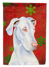 Load image into Gallery viewer, Great Dane Red and Green Snowflakes Holiday Christmas Garden Flag – Decorative Outdoor Yard Flag