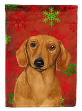 Load image into Gallery viewer, Dachshund Red Green Snowflake Holiday Christmas Flag Canvas House Size
