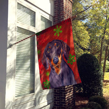 Load image into Gallery viewer, Dachshund Red Green Snowflake Holiday Christmas Flag Canvas House Size