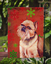 Load image into Gallery viewer, Brussels Griffon Red and Green Snowflakes Holiday Christmas Garden Flag – Decorative Outdoor Yard Flag