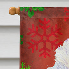Load image into Gallery viewer, Westie Red and Green Snowflakes Holiday Christmas Flag Canvas House Size