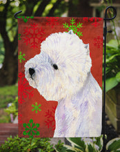 Load image into Gallery viewer, Westie Red and Green Snowflakes Holiday Christmas Garden Flag – Decorative Outdoor Yard Flag