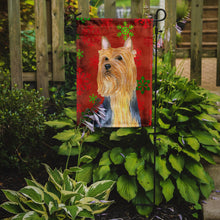 Load image into Gallery viewer, Silky Terrier Red Green Snowflake Holiday Christmas Garden Flag – Decorative Outdoor Yard Flag