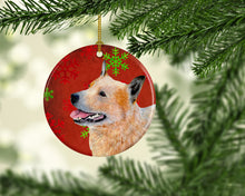 Load image into Gallery viewer, Australian Cattle Dog Red Snowflake Holiday Christmas Ornament - Round Ceramic Ornament – Artist-Designed Keepsake Decoration LH9317