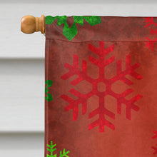 Load image into Gallery viewer, Australian Cattle Dog Red Snowflakes Holiday Christmas Flag Canvas House Size