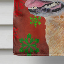 Load image into Gallery viewer, Australian Cattle Dog Red Snowflakes Holiday Christmas Flag Canvas House Size