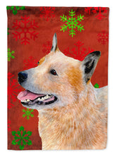 Load image into Gallery viewer, Australian Cattle Dog Red Green Snowflakes Christmas Garden Flag – Decorative Outdoor Yard Flag