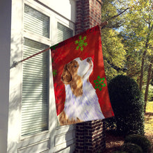Load image into Gallery viewer, Australian Shepherd Red Snowflakes Holiday Christmas Flag Canvas House Size