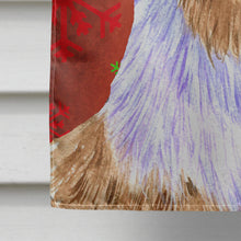 Load image into Gallery viewer, Australian Shepherd Red Snowflakes Holiday Christmas Flag Canvas House Size