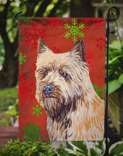 Load image into Gallery viewer, Cairn Terrier Red and Green Snowflakes Holiday Christmas Garden Flag – Decorative Outdoor Yard Flag