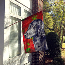 Load image into Gallery viewer, Flat Coated Retriever Red Snowflakes Holiday Christmas Flag Canvas House Size