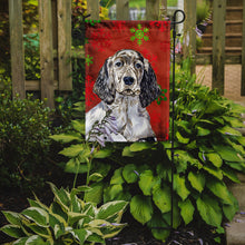 Load image into Gallery viewer, English Setter Red and Green Snowflakes Holiday Christmas Garden Flag – Decorative Outdoor Yard Flag