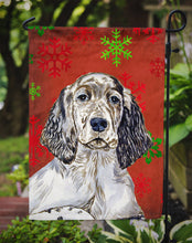 Load image into Gallery viewer, English Setter Red and Green Snowflakes Holiday Christmas Garden Flag – Decorative Outdoor Yard Flag