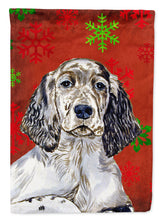 Load image into Gallery viewer, English Setter Red and Green Snowflakes Holiday Christmas Garden Flag – Decorative Outdoor Yard Flag