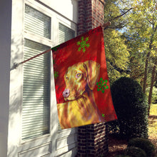 Load image into Gallery viewer, Vizsla Red and Green Snowflakes Holiday Christmas Flag Canvas House Size