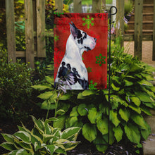 Load image into Gallery viewer, Great Dane Red and Green Snowflakes Holiday Christmas Garden Flag – Decorative Outdoor Yard Flag